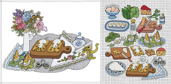 Home Cooking Still life vector illustration — Stock Vector