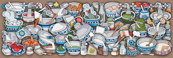 Ev yemeği illüstrasyonu. yiyecek pankartı tasarımı — Stok Vektör