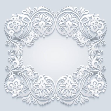 Soyut vektör süslemeli doğa vintage çerçeve.