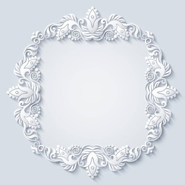 Soyut vektör süslemeli doğa vintage çerçeve.