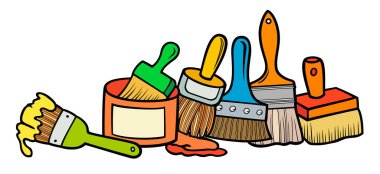 Çizgi film çizimleri enstrüman resimlerini çiziyor