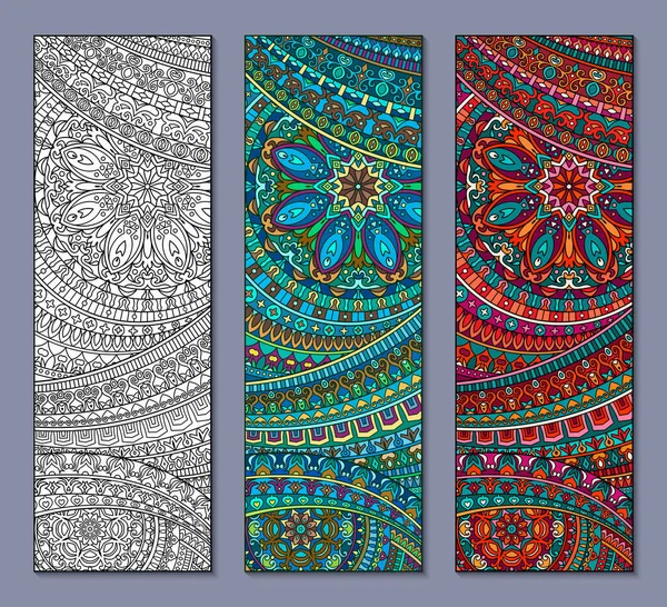 Conjunto de diseño de banners étnicos abstractos vectoriales — Vector de stock