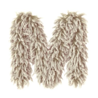 3D vahşi hayvan kürkü harfi M