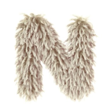 3D vahşi hayvan kürkü harfi N