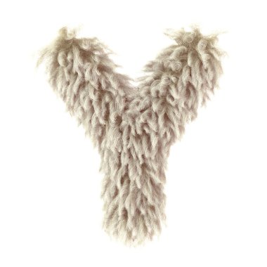 3 d vahşi hayvan kürkü harfi Y