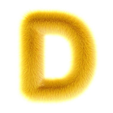 3D ördek yavrusu yaratıcı, şirin kürk harfi D