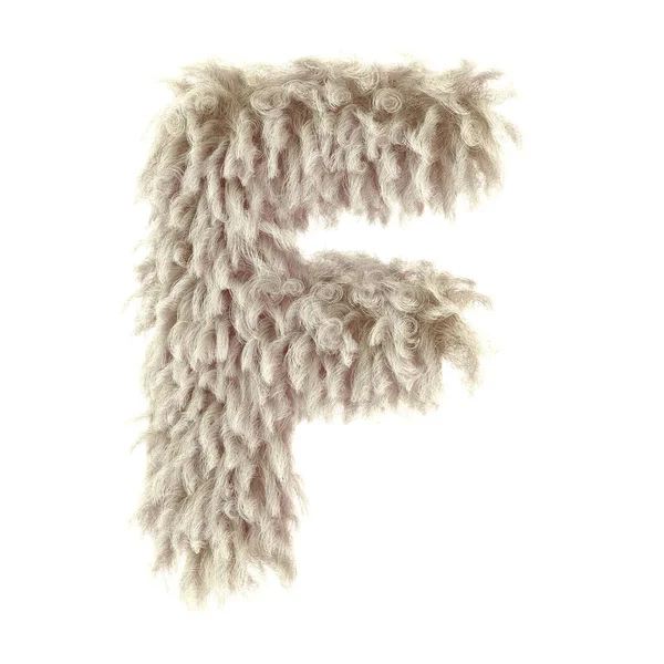3d wild animal fur letter F — Stock Photo, Image