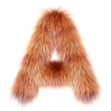 3d Fox çizgi filmi komik yaratıcı kürk harfi A