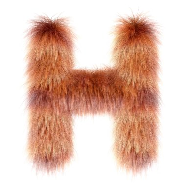 3d Fox çizgi filmi komik yaratıcı kürk harfi H