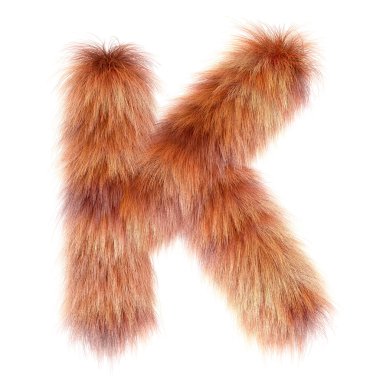 3d Fox çizgi filmi komik yaratıcı kürk harfi K