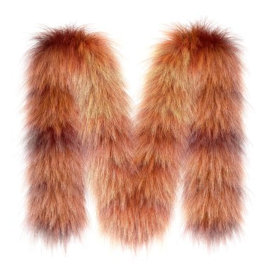 3d Fox çizgi filmi komik yaratıcı kürk harfi M