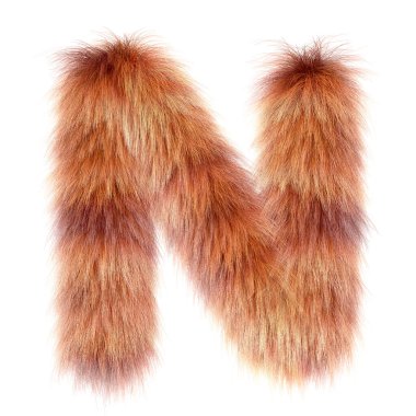 3d Fox çizgi filmi komik yaratıcı kürk harfi N