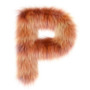 3d Fox çizgi filmi komik yaratıcı kürk harfi P