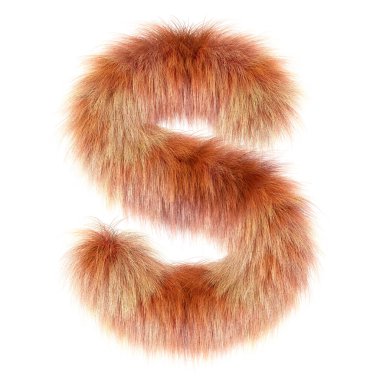 3d Fox çizgi filmi komik yaratıcı kürk harfi S