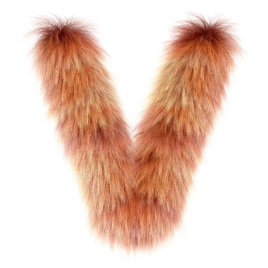 3d Fox çizgi filmi komik yaratıcı kürk harfi V