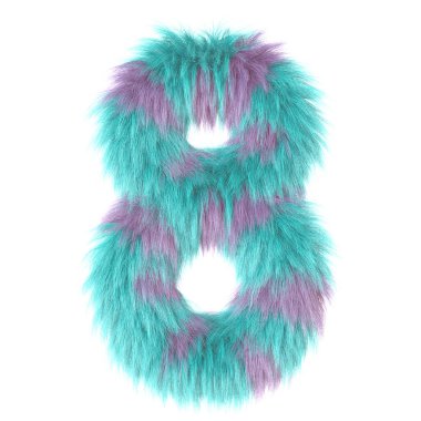 3D karikatür eğlenceli hayvan kürkü numara 8