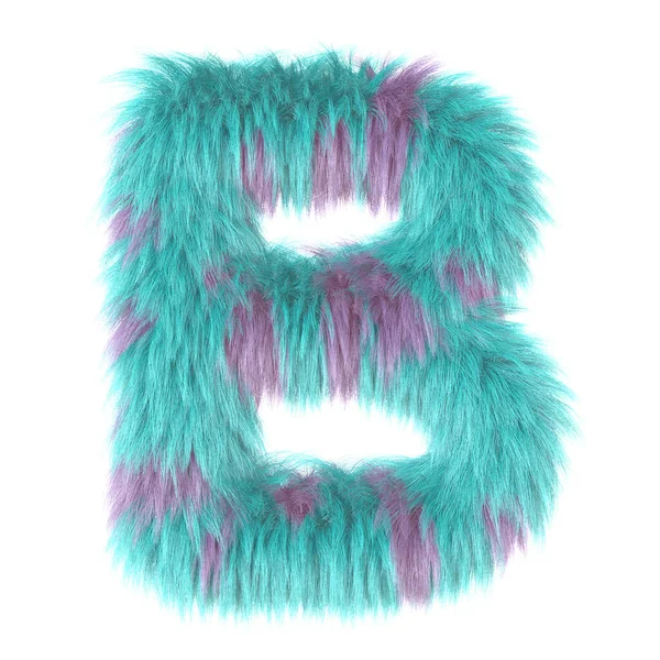 3d cartoon fun animal fur letter B — Stock Photo, Image