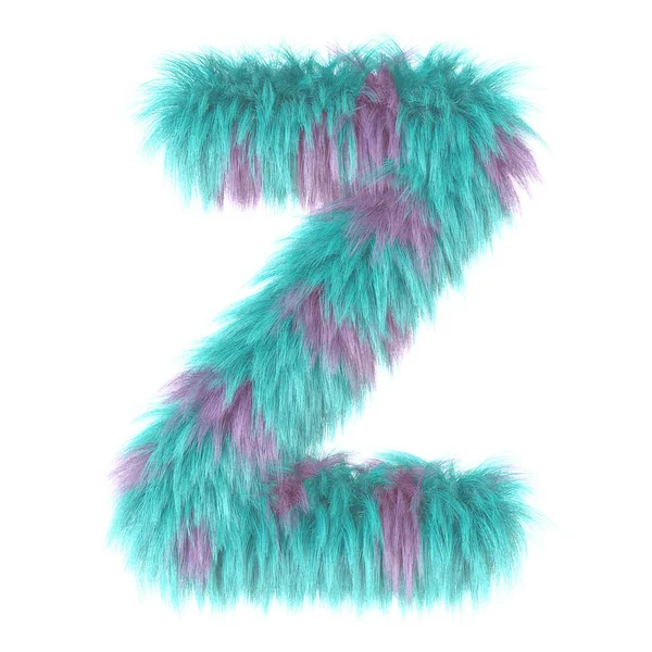 3d cartone animato divertente animale pelliccia lettera Z — Foto Stock