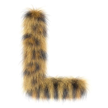3d Leopar yaratıcı komik kürk harfi L