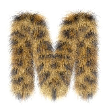 3d Leopar yaratıcı komik kürk harfli M