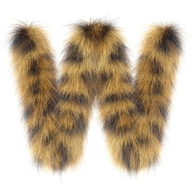 3d Leopar yaratıcı komik şirin kürk harfi W