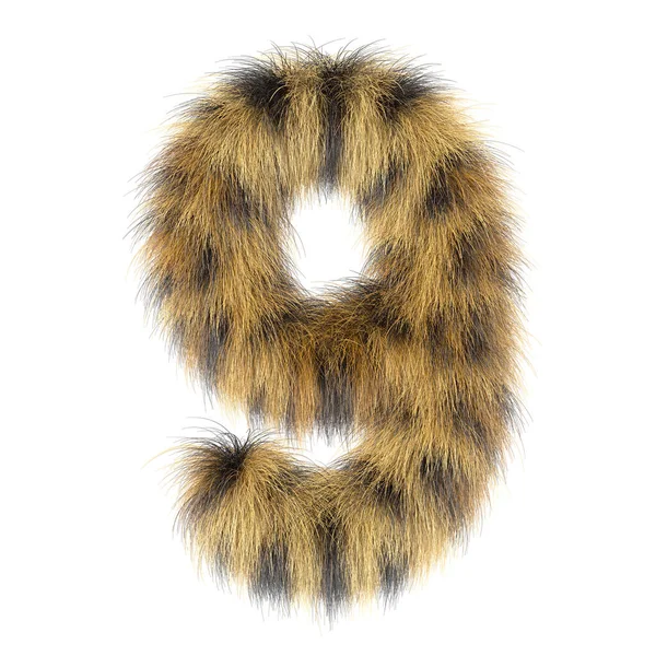 3Dヒョウの創造的な装飾毛皮の番号9 — ストック写真