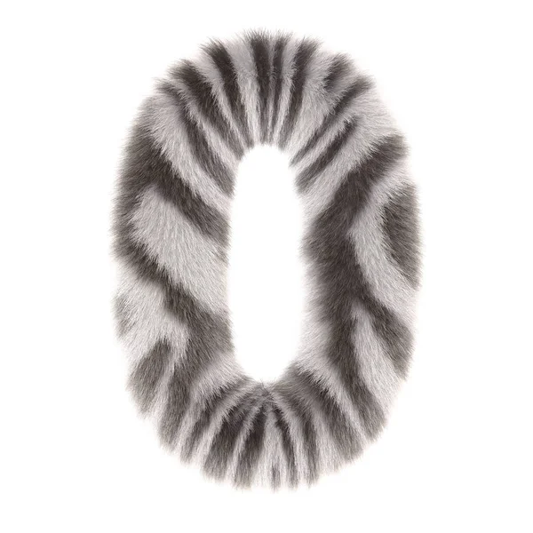 3d Zebra creative decorative fur number 0 — Stock Photo, Image