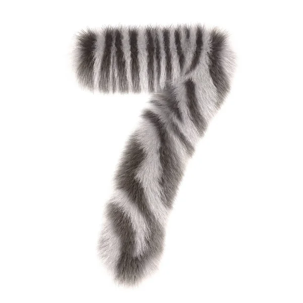 3d Zebra creativo pelliccia decorativa numero 7 — Foto Stock