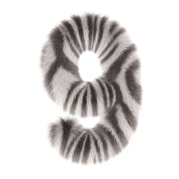 3d Zebra kreativní dekorativní kožešiny číslo 9 — Stock fotografie