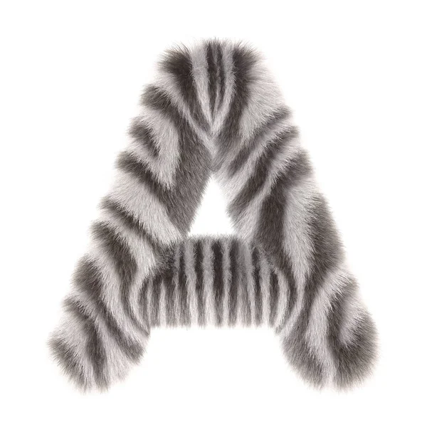 3d zebra creativo carino cartone animato pelliccia lettera A — Foto Stock