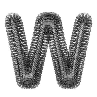 3D Metal tel W harfini izole etti.