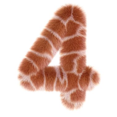 3D zürafa çizgi filmi Komik yaratıcı kürk numarası 4