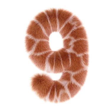 3D zürafa çizgi filmi Komik yaratıcı kürk numarası 9