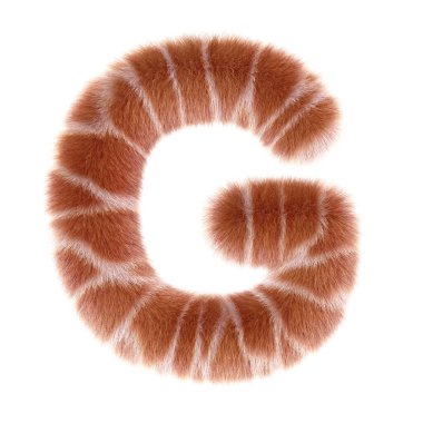 3D GIRAFFE karikatürü Komik yaratıcı kürk harfi G