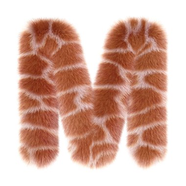 3D GIRAFFE karikatürü Komik yaratıcı kürk harfi M