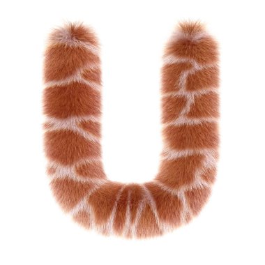 3D GIRAFFE karikatürü Komik yaratıcı kürk harfi U