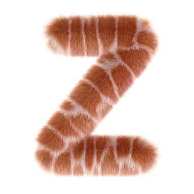 3D GIRAFFE çizgi filmi Komik yaratıcı kürk harfi Z