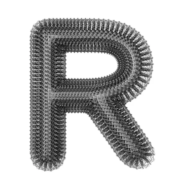 3D金属線孤立創造的な手紙R — ストック写真