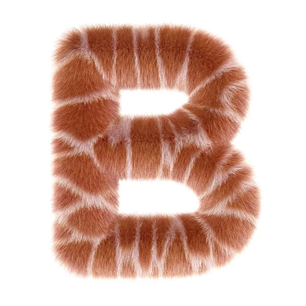 3D GIRAFFE tecknad rolig kreativ päls brev B — Stockfoto