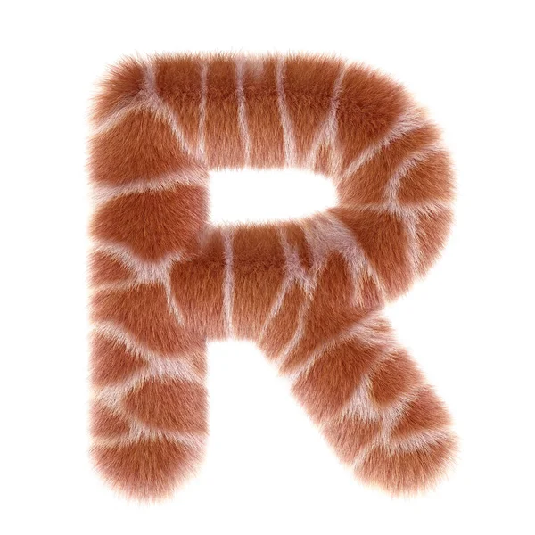 3d GIRAFFE kreskówka śmieszne kreatywne futro litera R — Zdjęcie stockowe