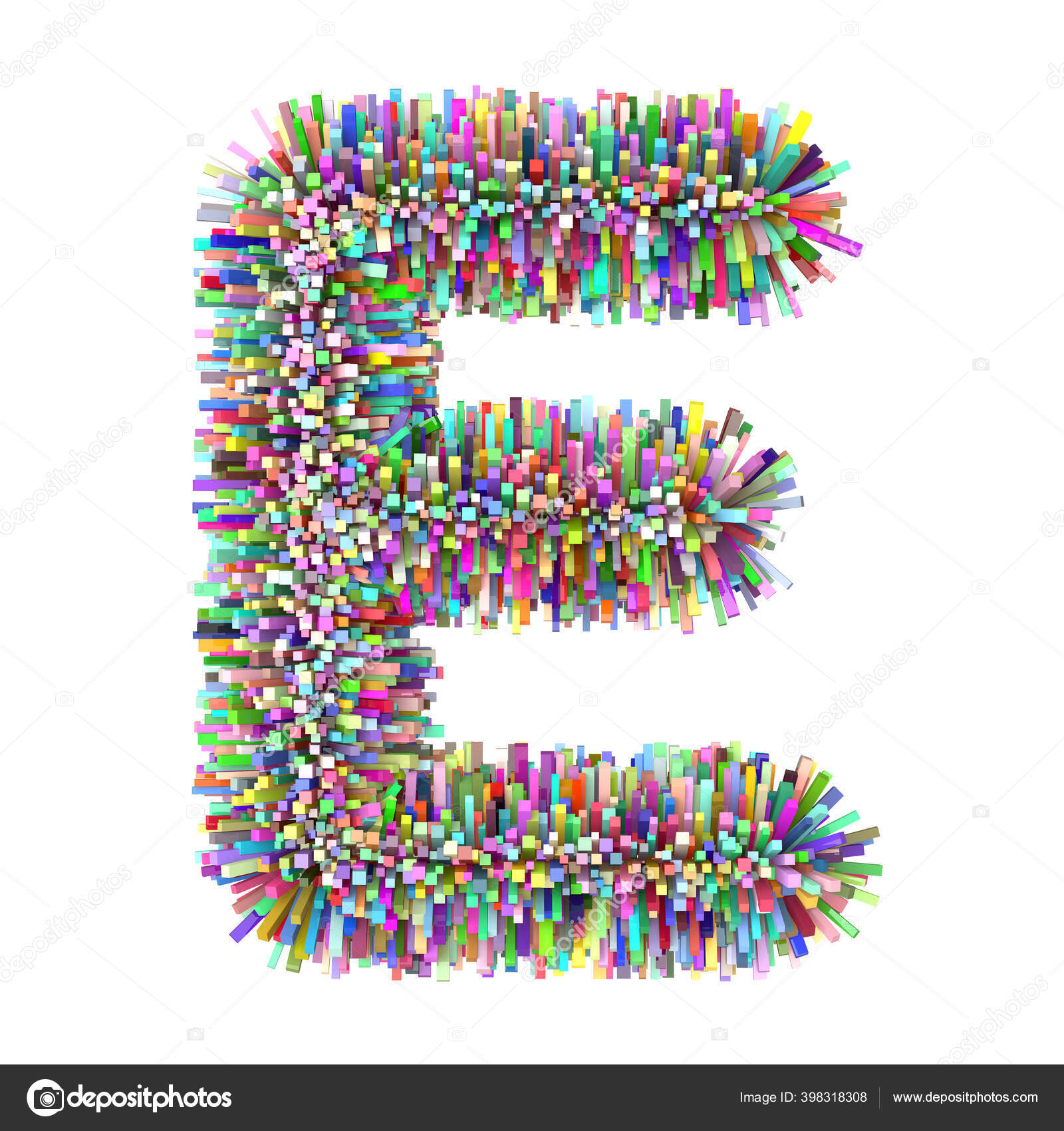 3D flerfärgad tegel kreativ söt dekorativ bokstav E — stockfoto © KTVector  #398318308, image size:1600x1700