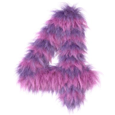 3D dekoratif çizgi film 4 numaralı eğlenceli hayvan kürkü.