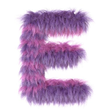 3D dekoratif karikatür hayvan mor kürk E