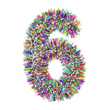 3D Çoklu Renkli Tuğlalar yaratıcı şirin dekoratif numara 6