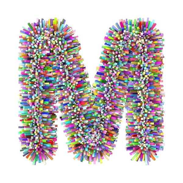 3D çok renkli tuğlalar yaratıcı şirin dekoratif harf M — Stok fotoğraf