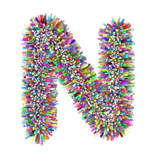 3D çok renkli tuğlalar yaratıcı şirin dekoratif harf N — Stok fotoğraf