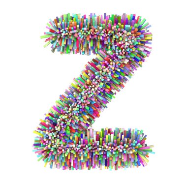 3D çok renkli tuğlalar yaratıcı şirin dekoratif Z harfi