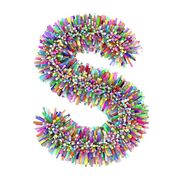 3D çok renkli tuğlalar yaratıcı şirin dekoratif harf S — Stok fotoğraf
