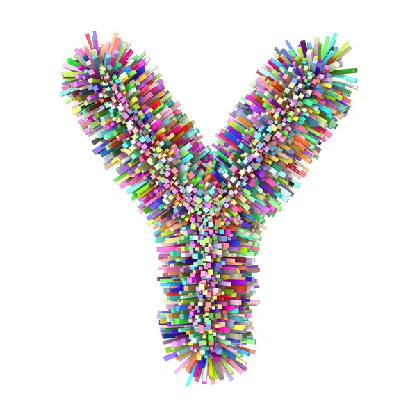 3D çok renkli tuğlalar yaratıcı şirin dekoratif harf Y — Stok fotoğraf
