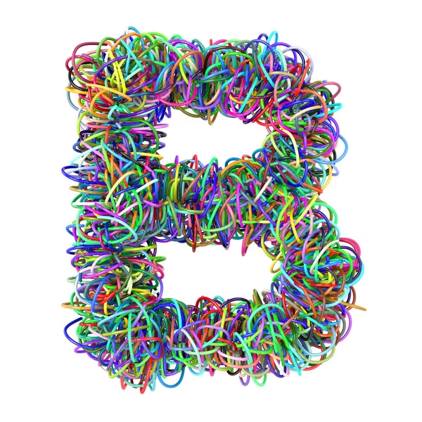3D színes vezetékek kreatív rajzfilm dekoratív levél B — Stock Fotó
